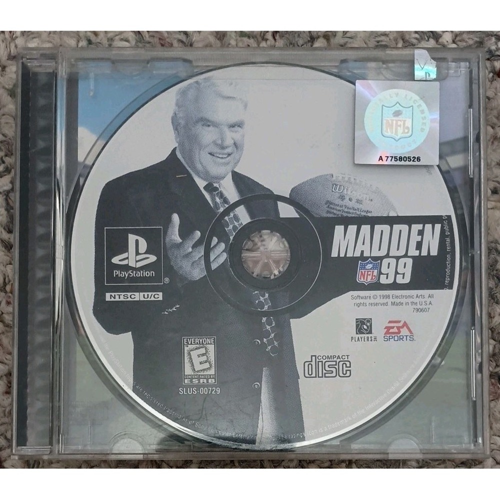 Sony PlayStation 1 PS1 Madden NFL 99 SLUS-00729 Game Disc Only 1999 EA Sports